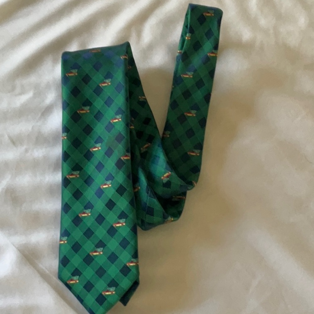 Green and Blue Checkered Men's Tie